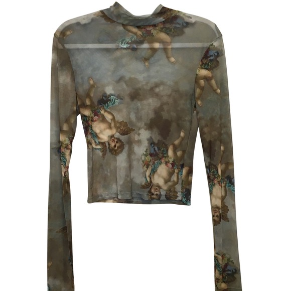 Urban Outfitters Tops - Urban Outfitters Mesh Fairy Angel Top Women Medium Brown Renaissance Whimsigoth